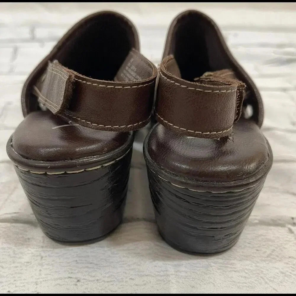 Born Concept Clogs Womens 7M Brown Lyza Stripe Slingback Slip On Block Canvas - Picture 4 of 6